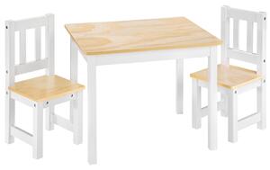 Tectake 402376 detská zostava alice dve stoličky a stôl - biela