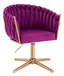 LuxuryForm DESIGN Kreslo NORDEN VELUR na zlatom kríži - fuchsia