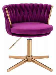 LuxuryForm DESIGN Stolička LYON VELUR na zlatom kríži - fuchsia