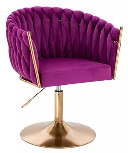 LuxuryForm DESIGN Kreslo NORDEN VELUR na zlatom tanieri - fuchsia