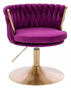 LuxuryForm DESIGN Stolička LYON VELUR na zlatom tanieri - fuchsia