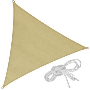 Tectake 401809 tieniaca plachta proti slnku trojuholník, béžová - 500 x 500 x 500 cm
