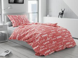 Bavlnené obliečky Love červené Rozmer obliečky: 70 x 90 cm | 140 x 200 cm