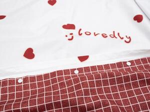 Bavlnené obliečky LOVED červené + povlak na vankúšik 40x50 zadarmo