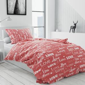 Bavlnené obliečky Love červené Rozmer obliečky: 70x90 cm | 140x200 cm