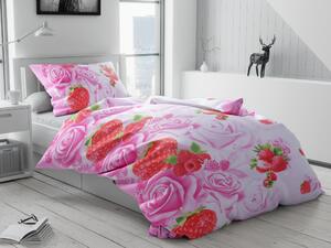 Bavlnené obliečky Jahodová romantika ružové Rozměr povlečení: 70x90 cm | 140x200 cm