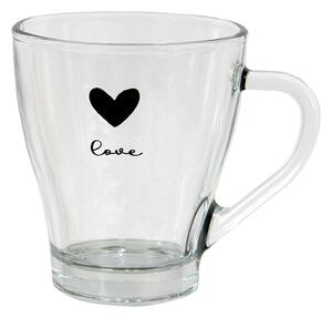 Sklenený hrnček Love - 11*8*10 cm / 200 ml - Clayre & Eef