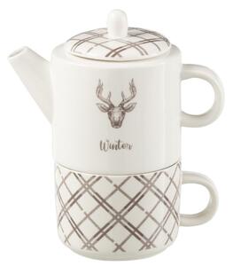 Tea for One s jeleňom v krabičke Coffee Deer - 20 * 9 * 18 cm / 680ml - J-Line by Jolipa