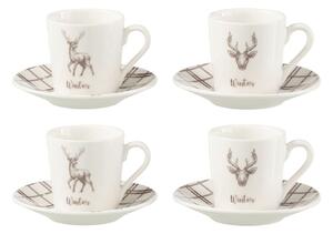 Set 2ks bielo-čierny hrnček so zlatými detailmi Hollywood - 9*9*8 cm - J-Line by Jolipa