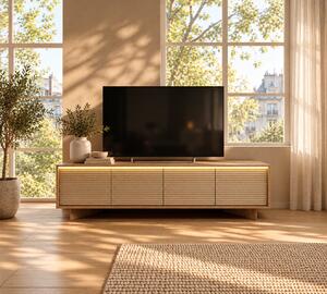 TV STOLÍK GALLIANO DUB BOLIVAR + CAPPUCCINO LED 204 cm