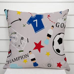 Biante Detská bavlnená obliečka na vankúš Sandra SA-646 Futbal to je hra - na sivom 30 x 50 cm