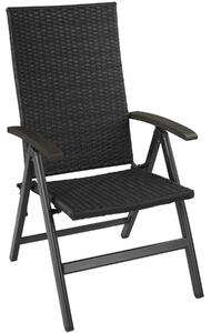 Tectake 403233 záhradná stolička ratanová melbourne - čierna