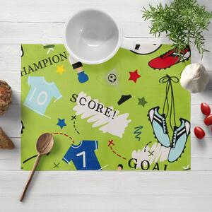 Biante Detské bavlnené prestieranie na stôl Sandra SA-645 Futbal to je hra - na zelenom 30x40 cm