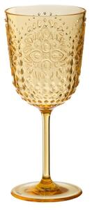Meruňková plastová sklenička na noze Aqua Apricot - Ø 9*20cm / 400ml - J-Line by Jolipa