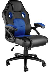 Tectake 403453 kancelárska stolička v športovom štýle mike - čierna/modrá
