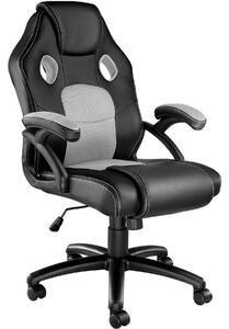 Tectake 403454 kancelárska stolička v športovom štýle mike - čierna/šedá