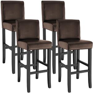 Tectake 403513 4 barové stoličky drevené - hnedá