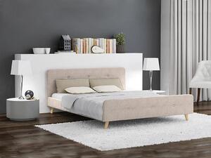 Béžová čalúnená posteľ AMELIA 140 x 200 cm Matrac: Bez matraca