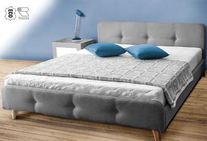 Sivá čalúnená posteľ AMELIA 160 x 200 cm
