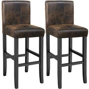 Tectake 403584 2 barové stoličky drevené - vintage hnedá