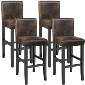 Tectake 403585 4 barové stoličky drevené - vintage hnedá