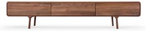 Hnedý TV stolík z orechového dreva 220x45x45 cm Fawn – Gazzda