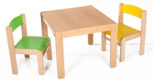 Hajdalánek Detský stolík LUCAS so stoličkami LUCA (žltá, zelená) LUCASLUCAZEZL