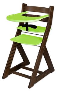 Hajdalánek Rastúca stolička ELA - s veľkým pultíkom (orech, zelená) ELAORECHZELENA