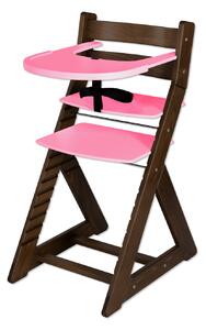 Hajdalánek Rastúca stolička ELA - s veľkým pultíkom (orech, ružová) ELAORECHRUZOVA