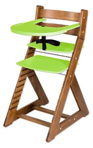Hajdalánek Rastúca stolička ELA - s veľkým pultíkom (dub tmavý, zelená) ELADUBTMAVYZELENA