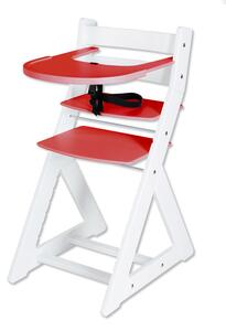 Hajdalánek Rastúca stolička ELA - s veľkým pultíkom (biela, červená) ELABILACERVENA