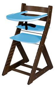 Hajdalánek Rastúca stolička ELA - s veľkým pultíkom (orech, modrá) ELAORECHMODRA