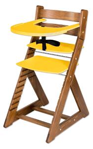 Hajdalánek Rastúca stolička ELA - s veľkým pultíkom (dub tmavý, žltá) ELADUBTMAVYZLUTA