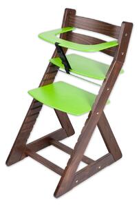 Hajdalánek Rastúca stolička ANETA - s malým pultíkom (orech, zelená) ANETAORECHZELENA