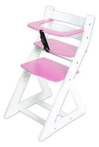 Hajdalánek Rastúca stolička ANETA - s malým pultíkom (biela, ružová) ANETABILARUZOVA