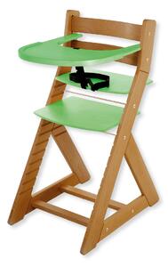 Hajdalánek Rastúca stolička ELA - s veľkým pultíkom (dub svetlý, zelená) ELADUBSVEZELENA