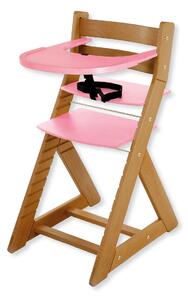 Hajdalánek Rastúca stolička ELA - s veľkým pultíkom (dub svetlý, ružová) ELADUBSVERUZOVA