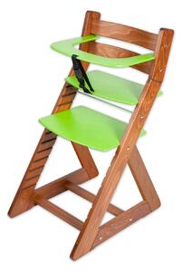 Hajdalánek Rastúca stolička ANETA - s malým pultíkom (dub tmavý, zelená) ANETADUBTMAVYZELENA