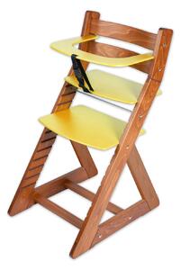 Hajdalánek Rastúca stolička ANETA - s malým pultíkom (dub tmavý, žltá) ANETADUBTMAVYZLUTA