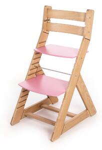 Hajdalánek Rastúca stolička ALMA - standard (dub svetlý, ružová) ALMADUBSVERUZOVA