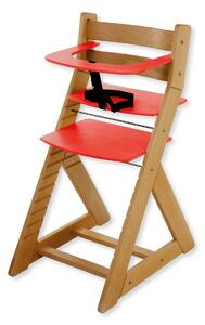 Hajdalánek Rastúca stolička ANETA - s malým pultíkom (dub svetlý, červená) ANETADUBSVECERVENA