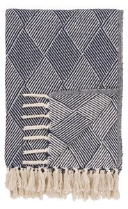 Modrá deka z recyklovanej bavlny 130x180 cm Izmir – House Nordic