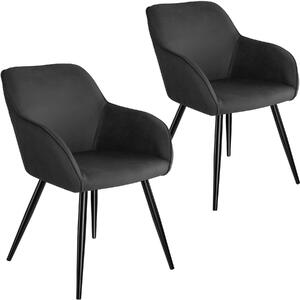 Tectake 404074 2 stoličky marilyn stoff - antracit-čierna
