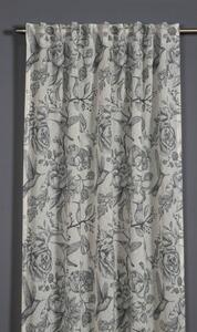 Sivý záves 135x245 cm Birds and Roses – Sehlbach