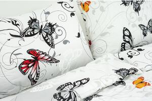 Stanex Luxusné obliečky Motýľ biely 100% Bavlna 140x200/70x90 cm