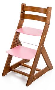 Hajdalánek Rastúca stolička ALMA - standard (dub tmavý, ružová) ALMADUBTMAVYRUZOVA