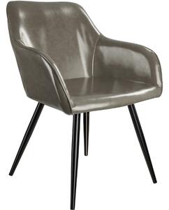 Tectake 403679 stolička zo syntetickej kože marilyn - tmavo šedá-čierna