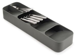 Sivý plastový príborník do zásuvky 11 x 39,5 cm Duo – Joseph Joseph
