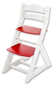 Hajdalánek Rastúca stolička MAJA - guľatá opierka (biela, červená) MAJABILACERVENA
