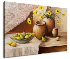 Obraz na plátne Žlté kvety vo váze Veľkosť: 90 x 60 cm